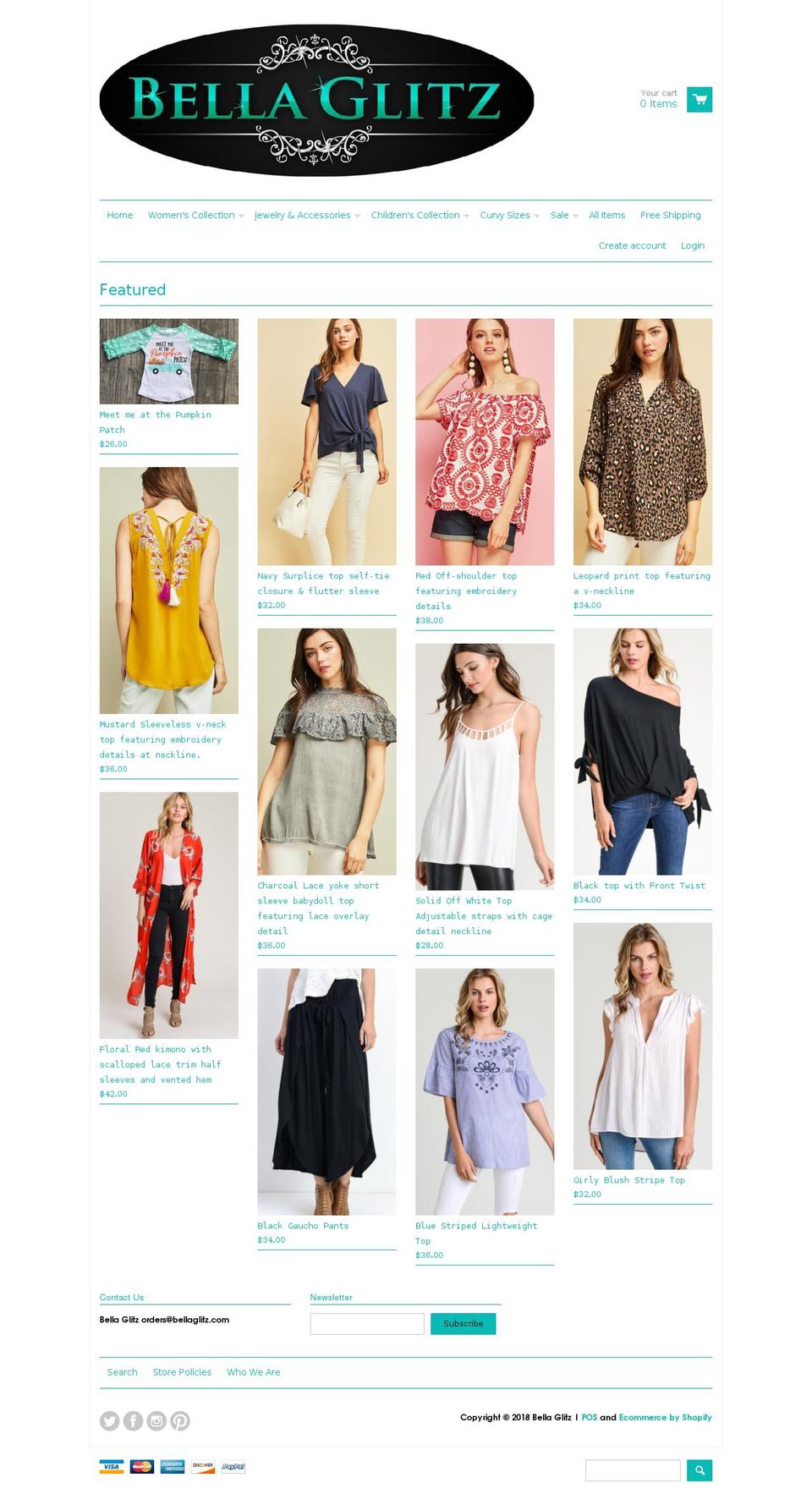 bellaglitz.com shopify website screenshot