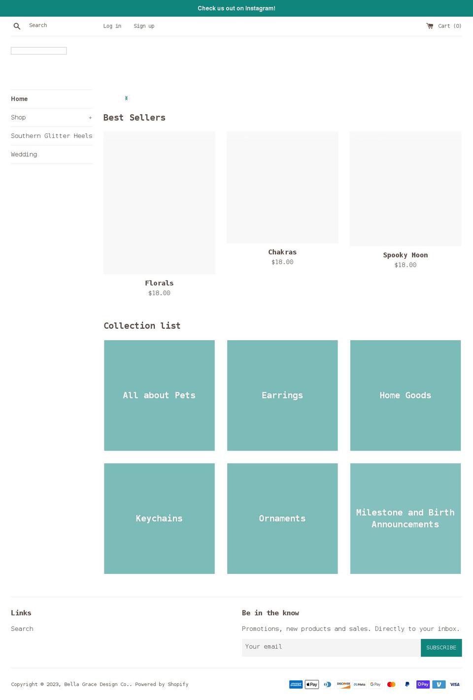 bellagracedesignco.com shopify website screenshot