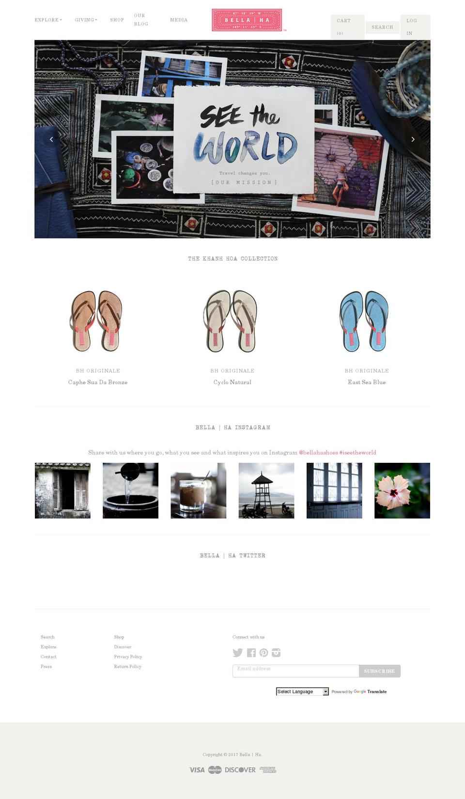 Envy Shopify theme site example bellaha.com