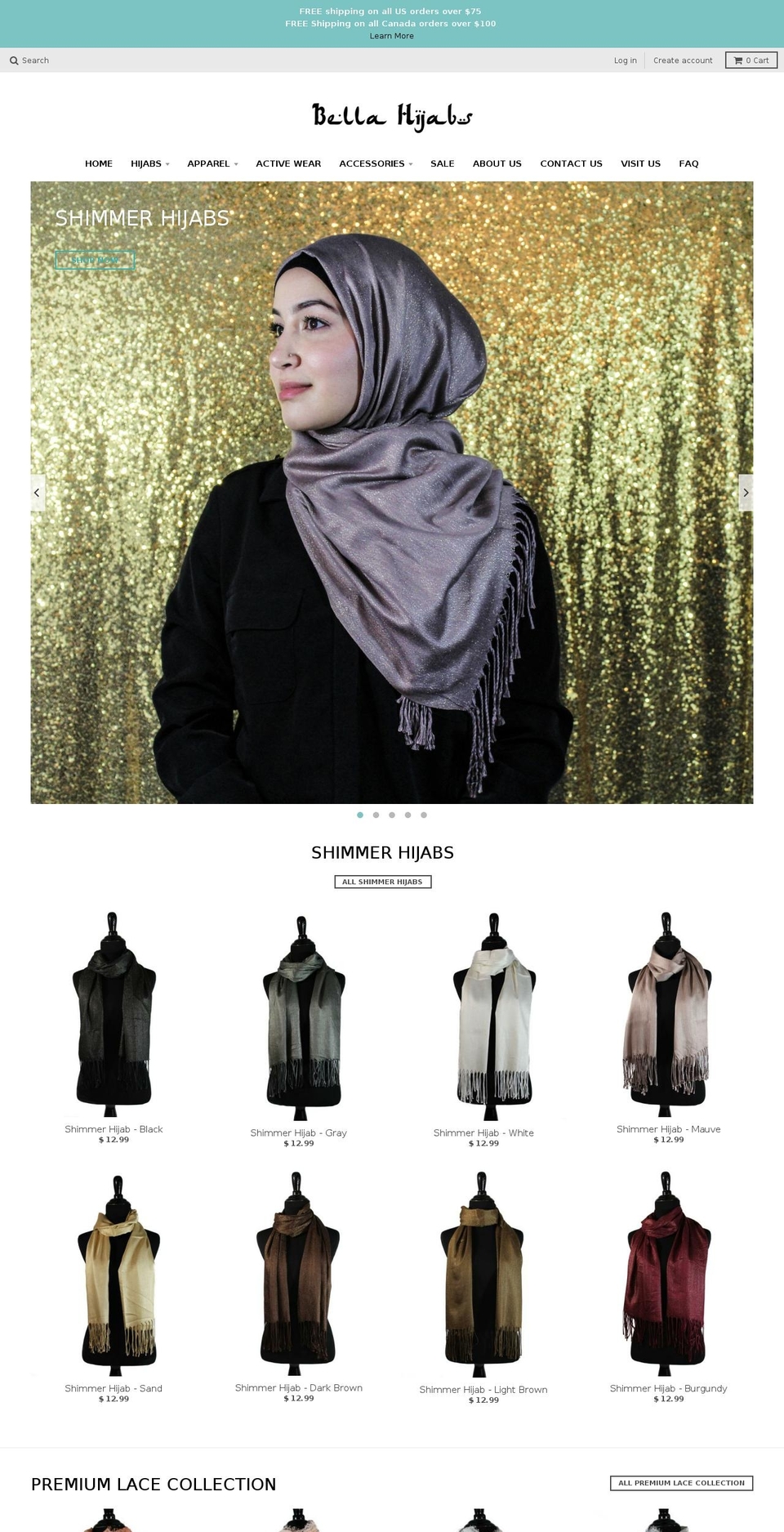 bellahijabs.com shopify website screenshot