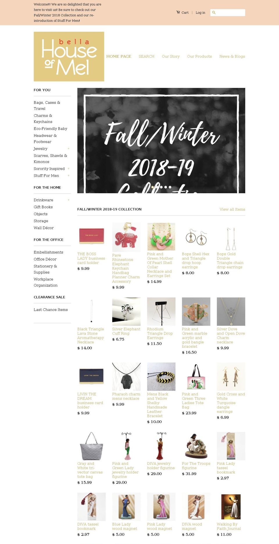 bellahouseofmel.com — Shopify storefront screenshot