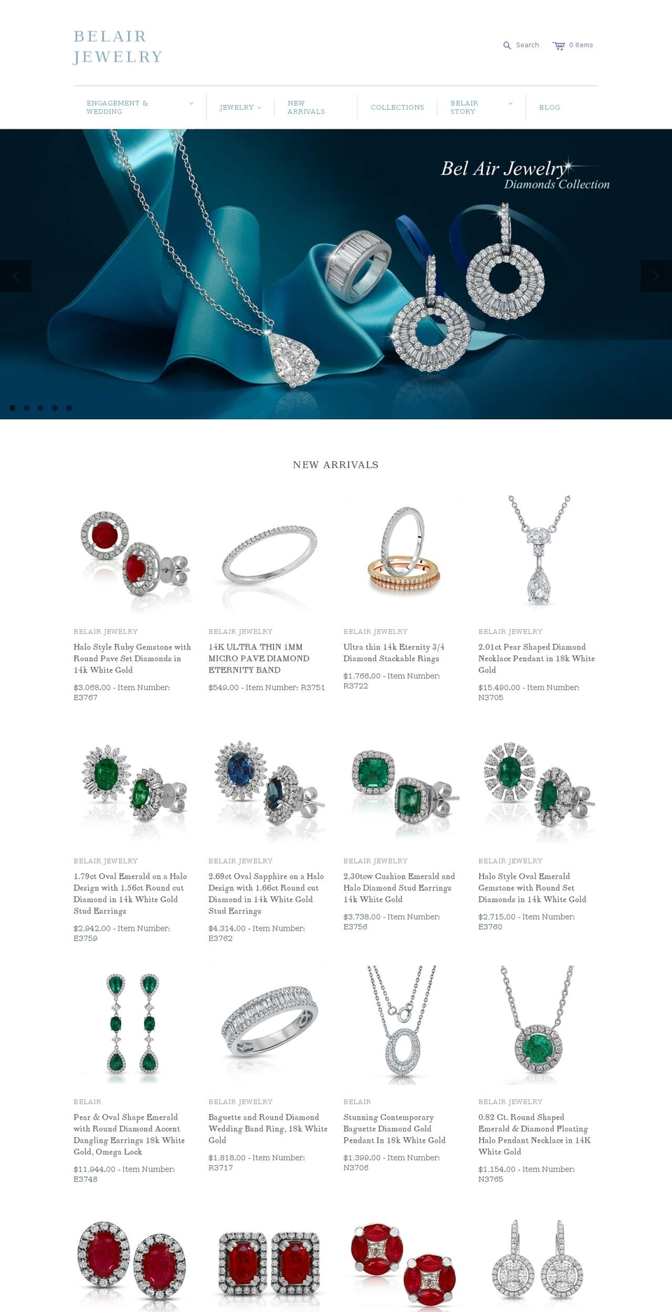 bellairjewelry.com shopify website screenshot