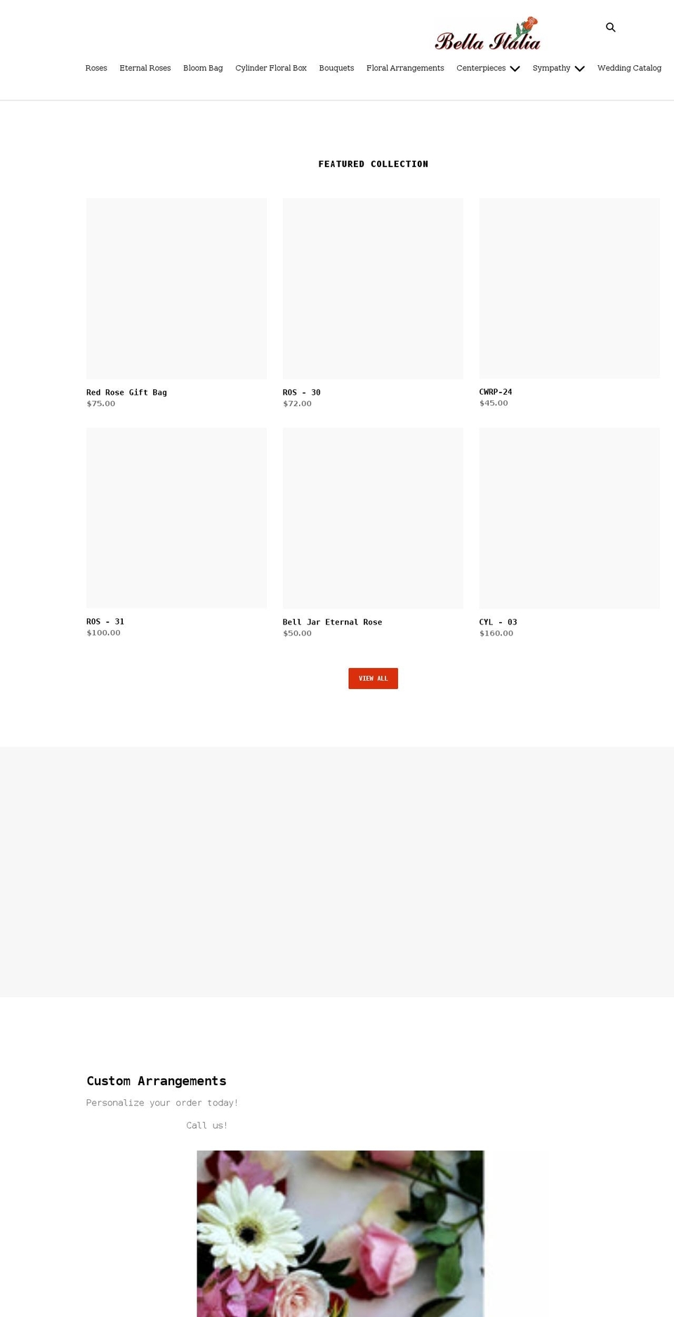 bellaitalia.ca shopify website screenshot