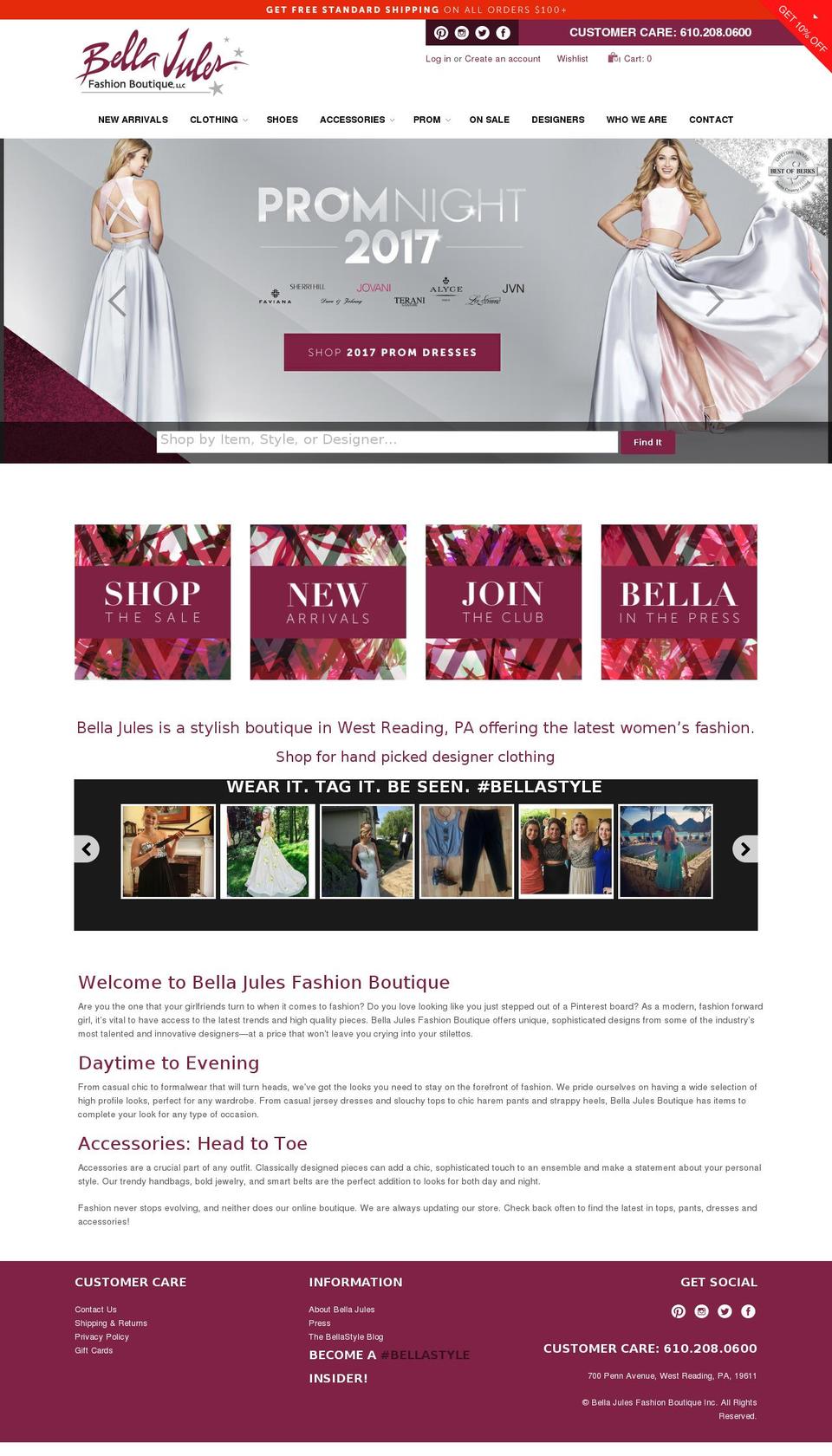 bellajulesboutique.com shopify website screenshot