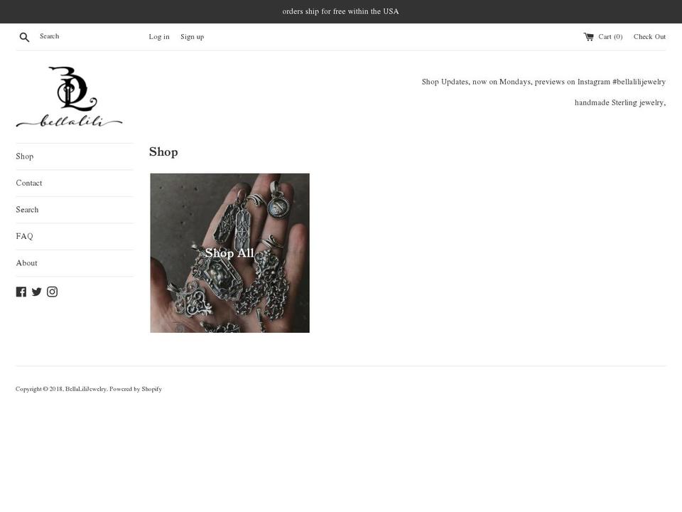 bellalili.com — Shopify storefront screenshot