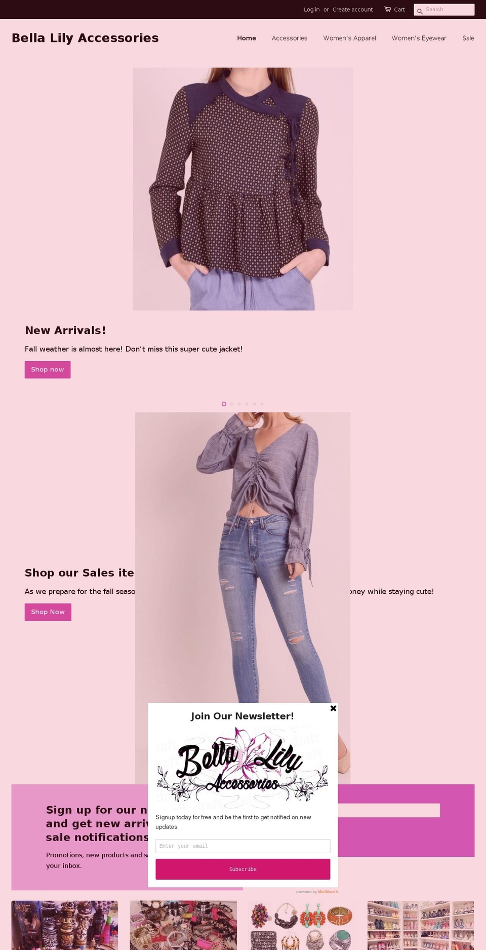 bellalilyaccessories.com — Shopify storefront screenshot