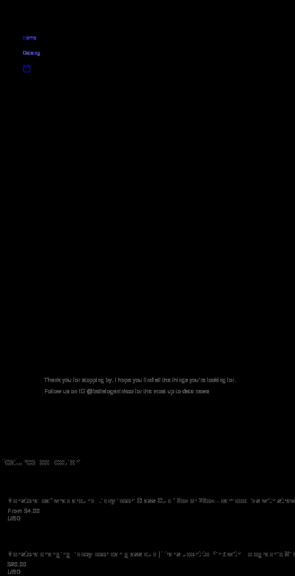 bellaloganinkco.com shopify website screenshot