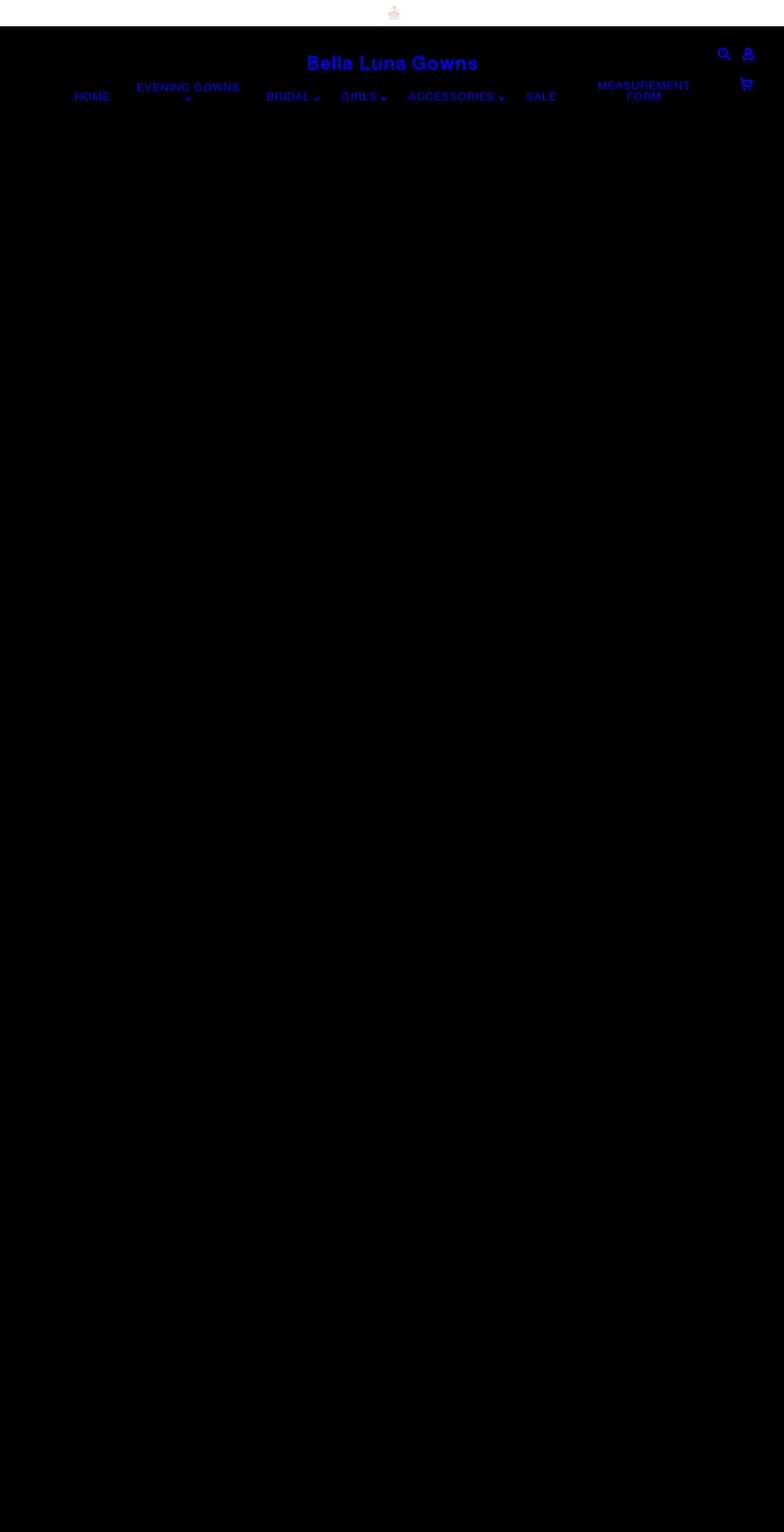 bellalunagowns.com shopify website screenshot