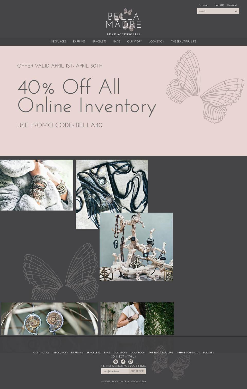 bellamadrejewelry.com shopify website screenshot