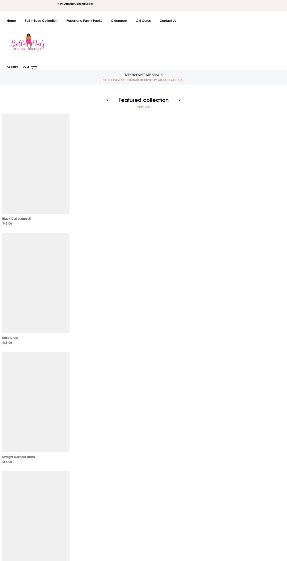 bellamaisboutique.com shopify website screenshot