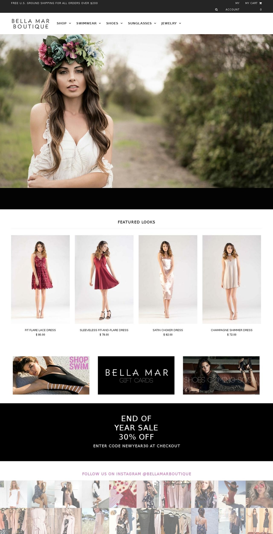 bellamarboutique.com shopify website screenshot