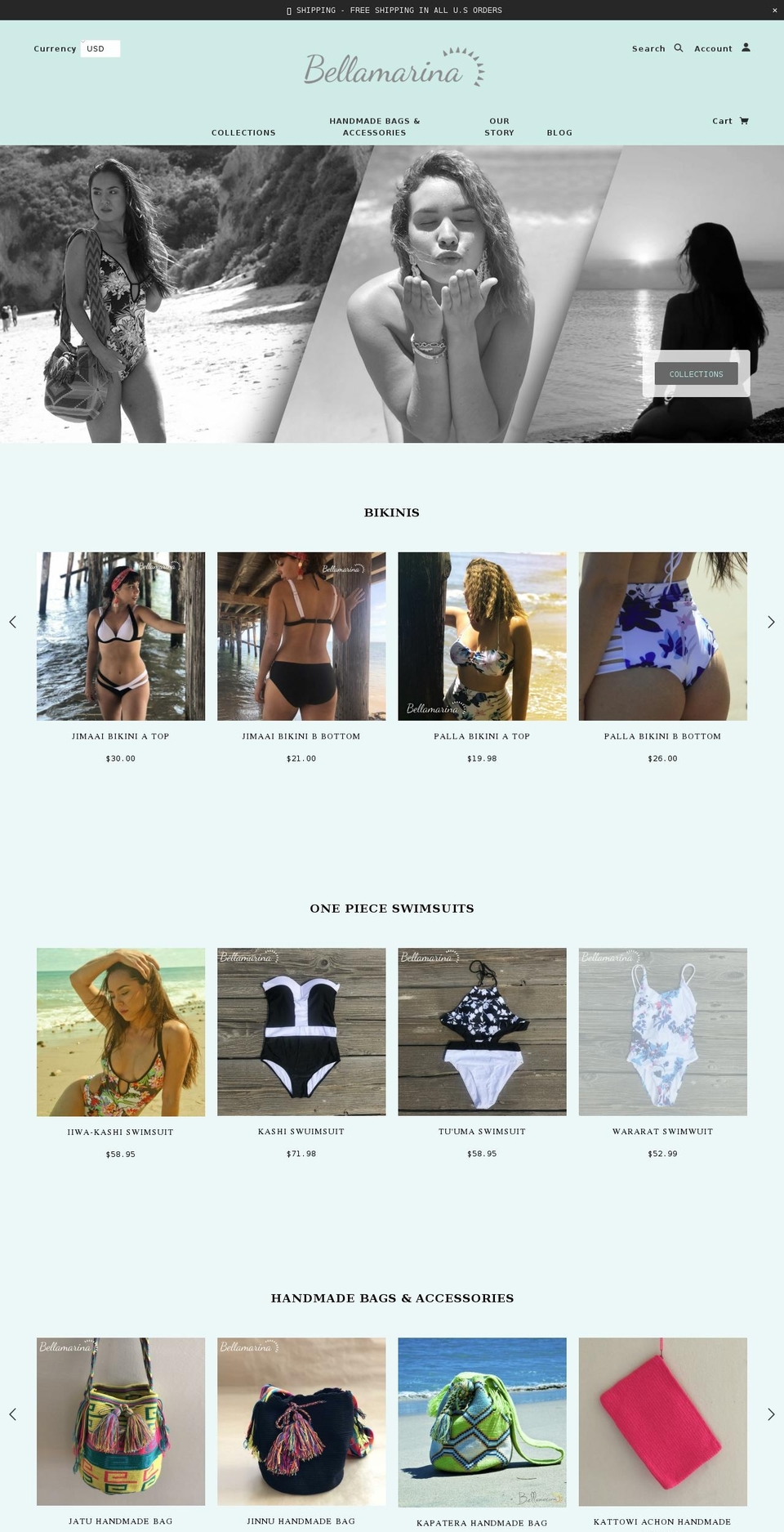 bellamarinaswimwear.com — Shopify storefront screenshot
