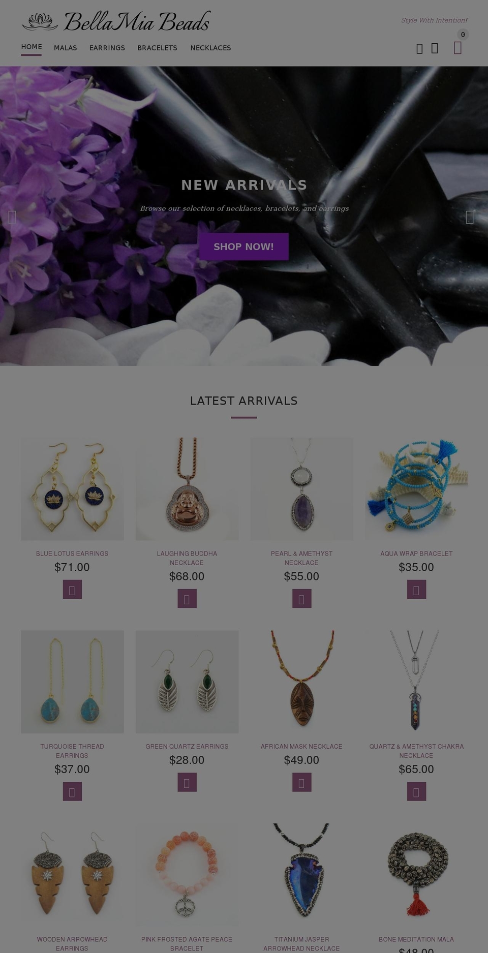 bellamiabeads.com — Shopify storefront screenshot