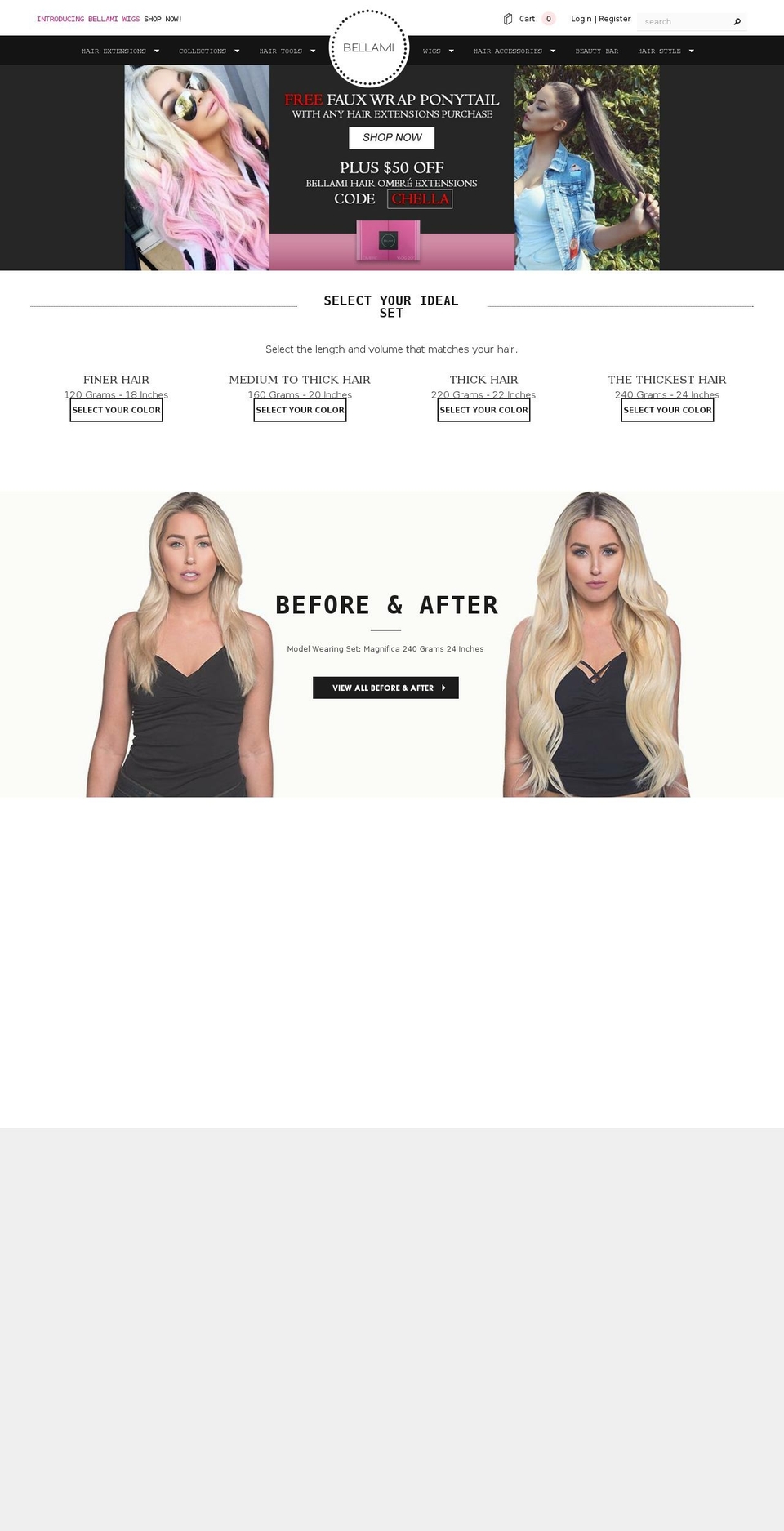 bellamihair.ca shopify website screenshot