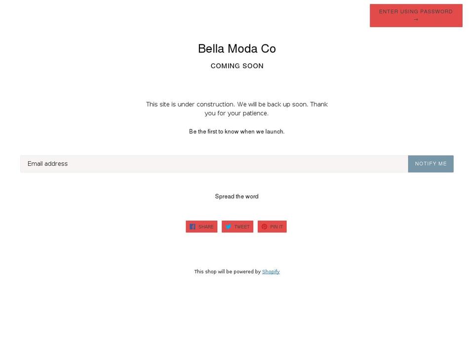 bellamodaco.com — Shopify storefront screenshot