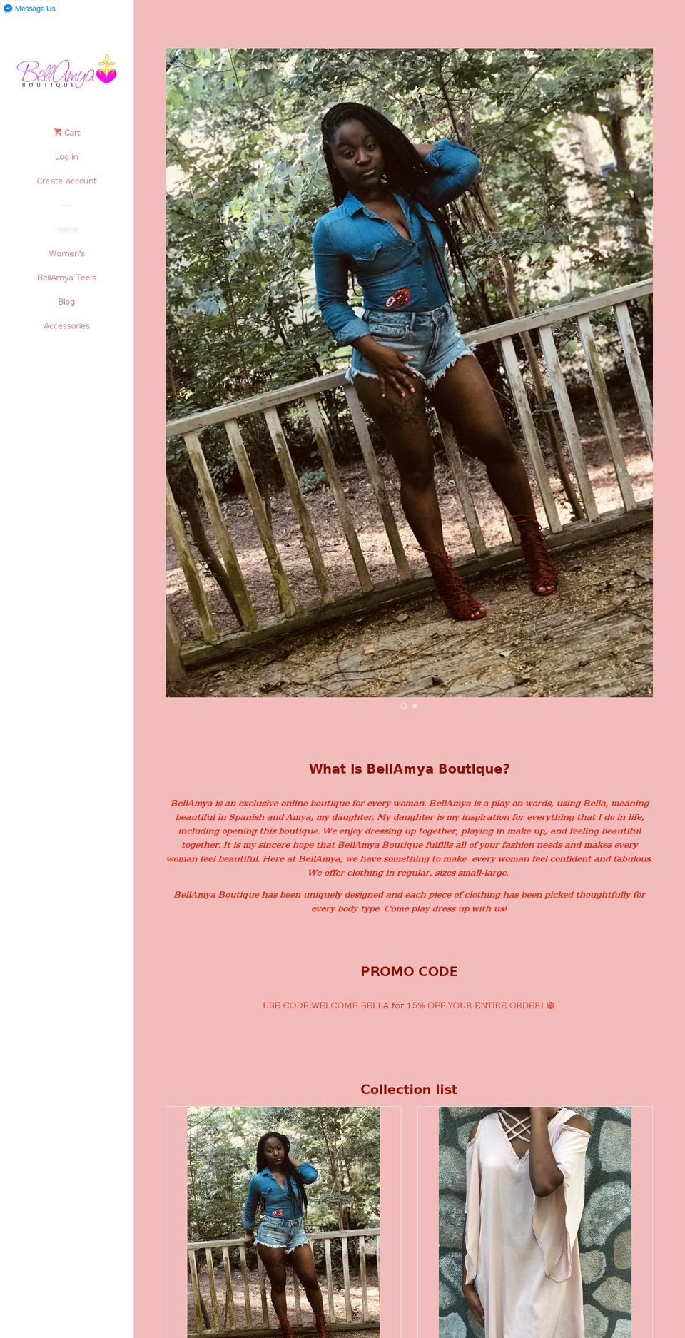 bellamyaboutique.com — Shopify storefront screenshot