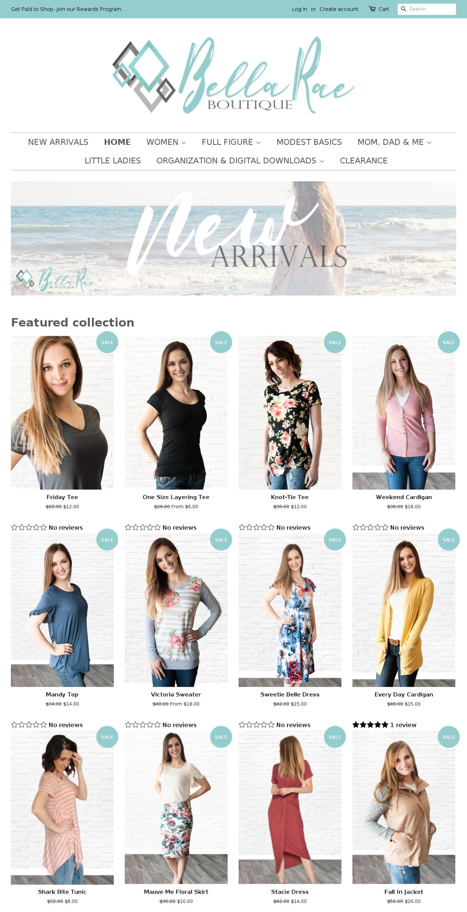bellaraeboutique.com shopify website screenshot