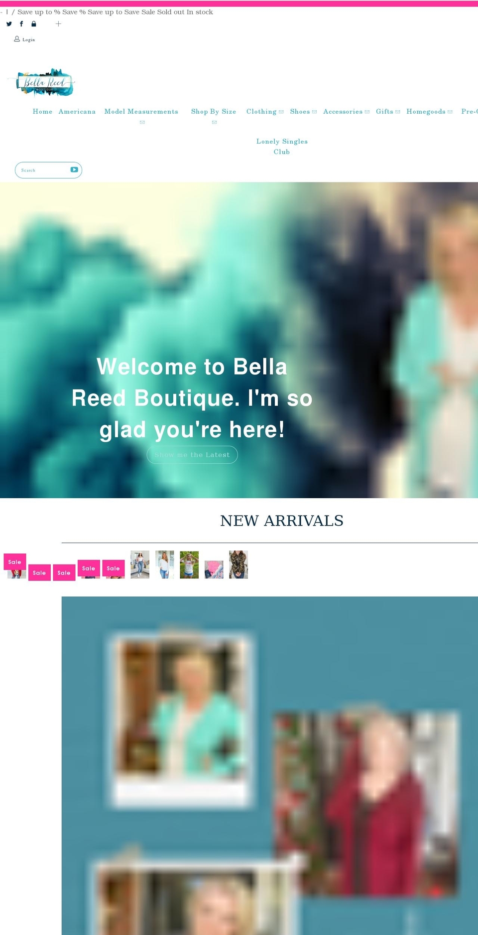 bellareedboutique.com — Shopify storefront screenshot