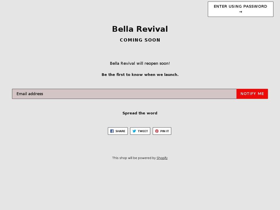 bellarevival.com shopify website screenshot