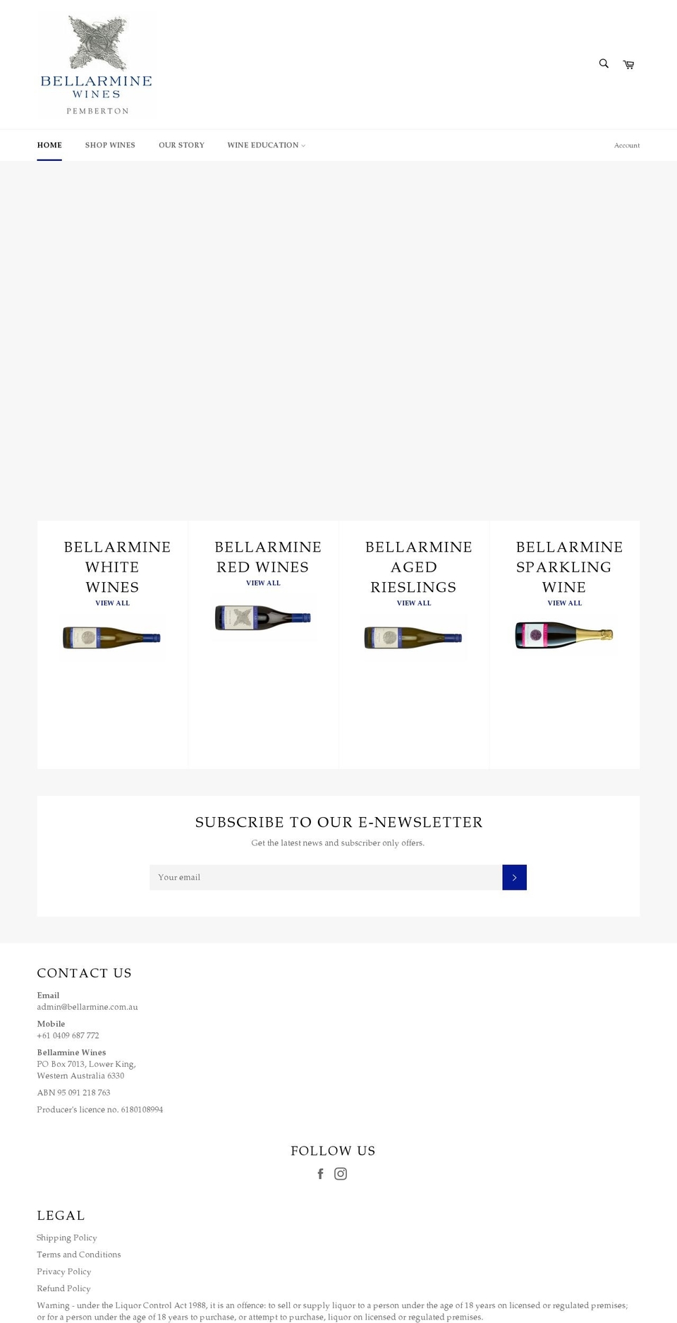 bellarmine.com.au shopify website screenshot