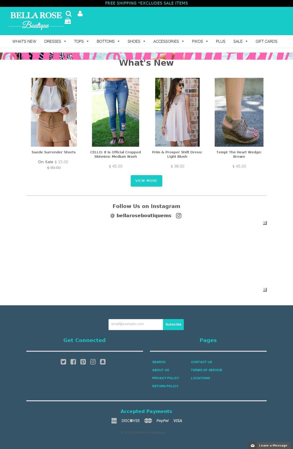 bella Shopify theme site example bellaroseboutiques.com