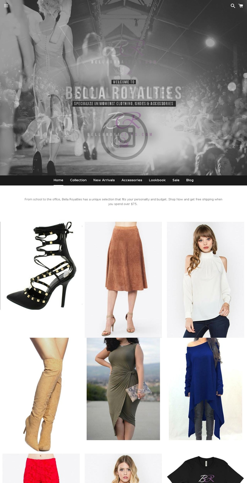 bellaroyalties.com shopify website screenshot