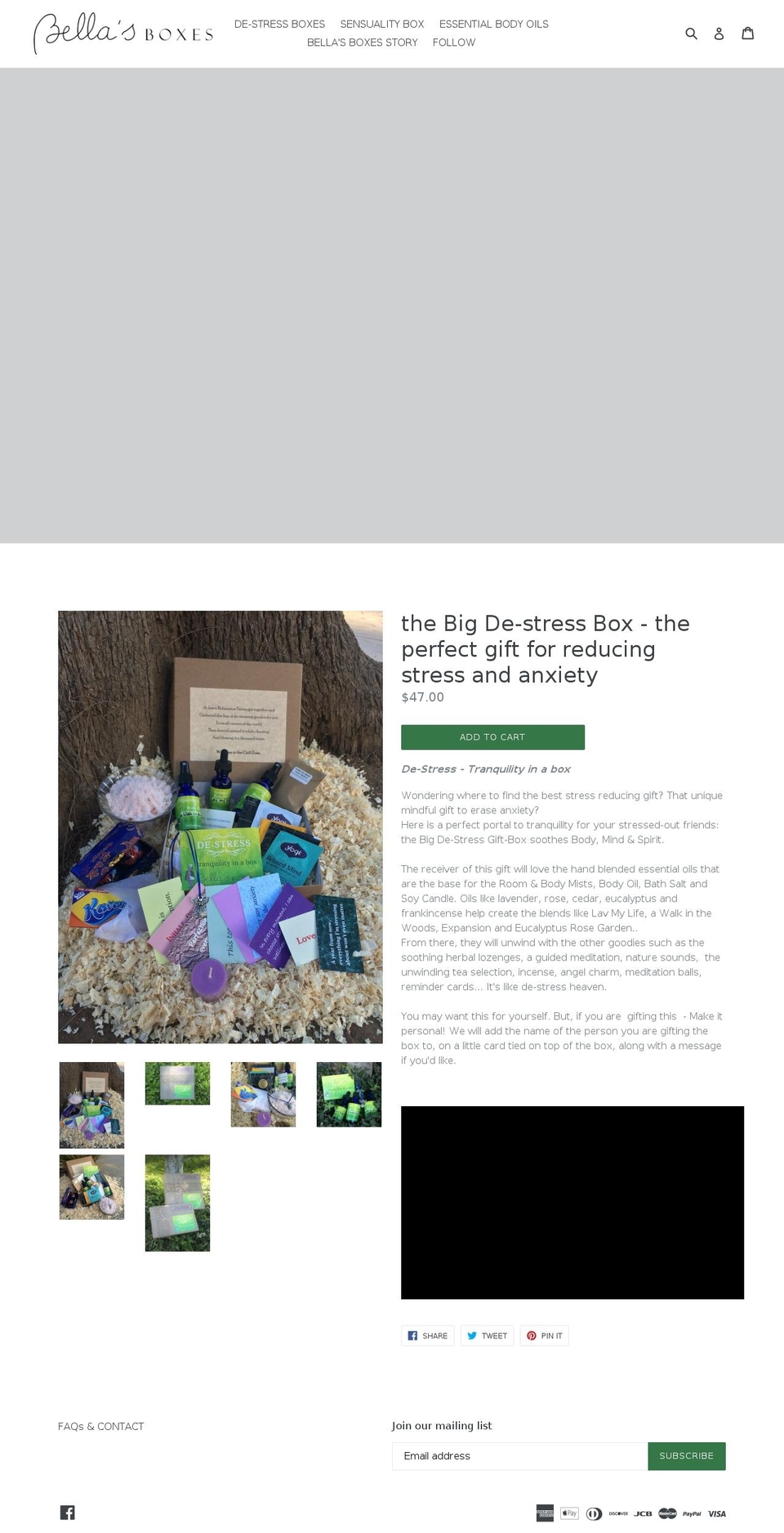 bellasboxes.com — Shopify storefront screenshot