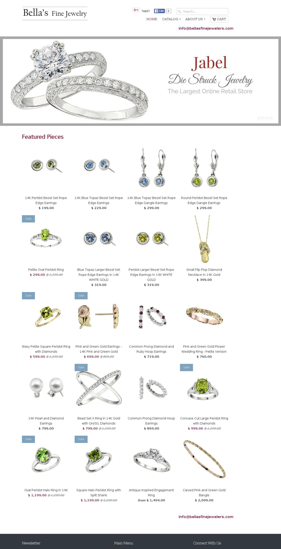 bellasfinejewelers.com shopify website screenshot