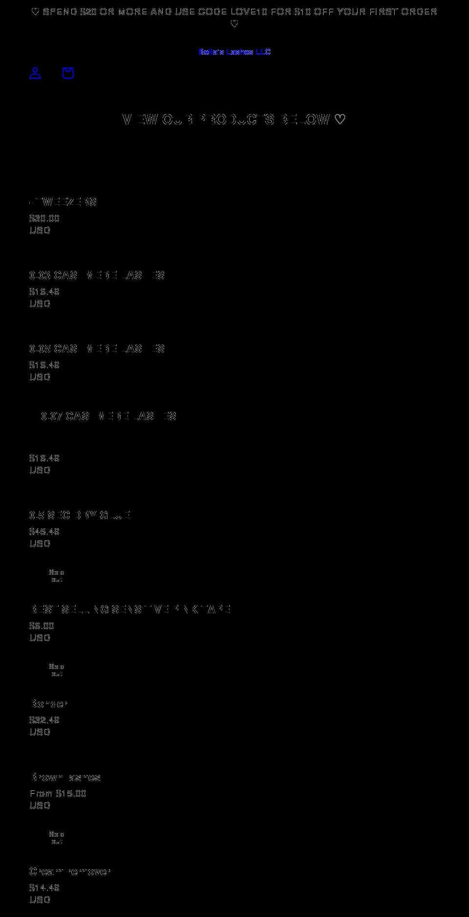 bellaslashesbymelina.com shopify website screenshot