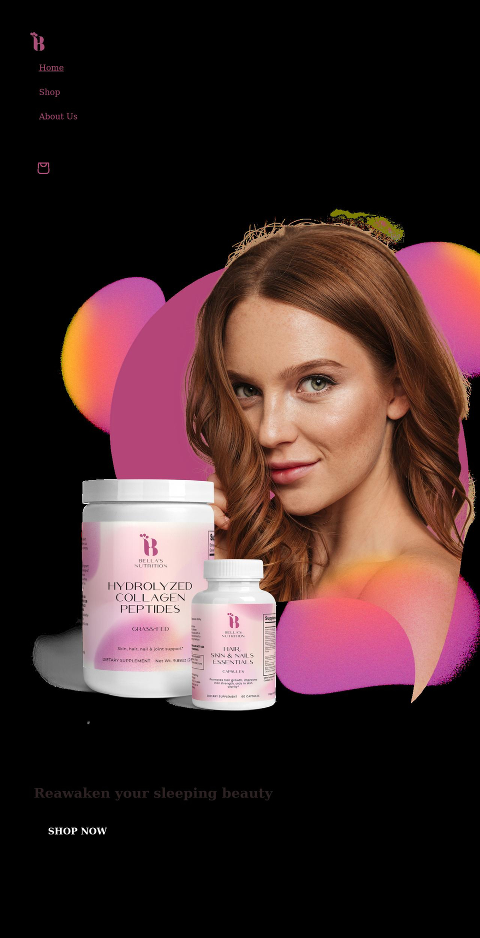 bellasnutrition.com shopify website screenshot