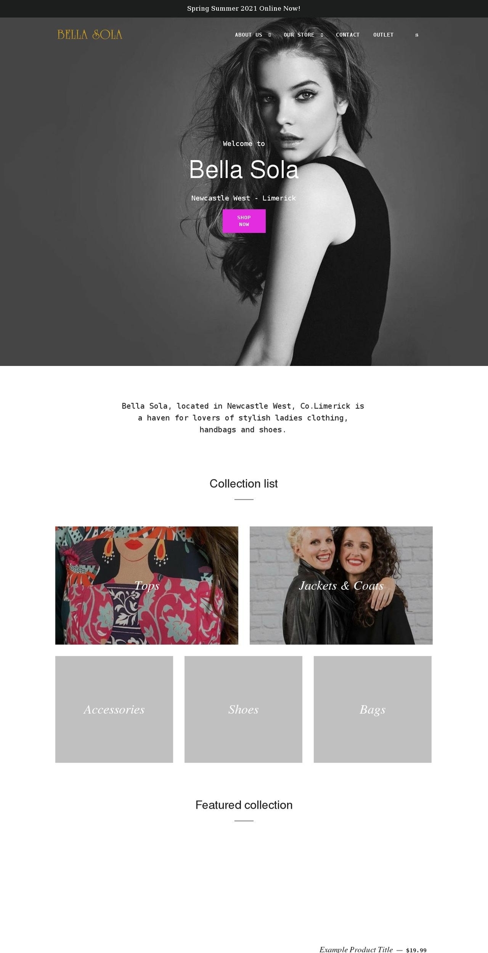 bellasola.com shopify website screenshot