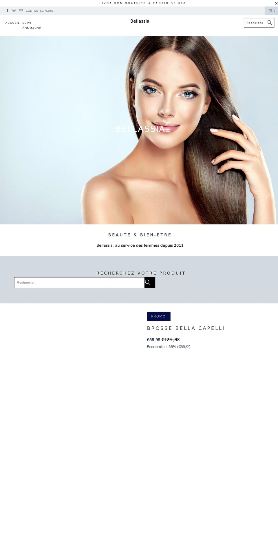 bellassia.com — Shopify storefront screenshot