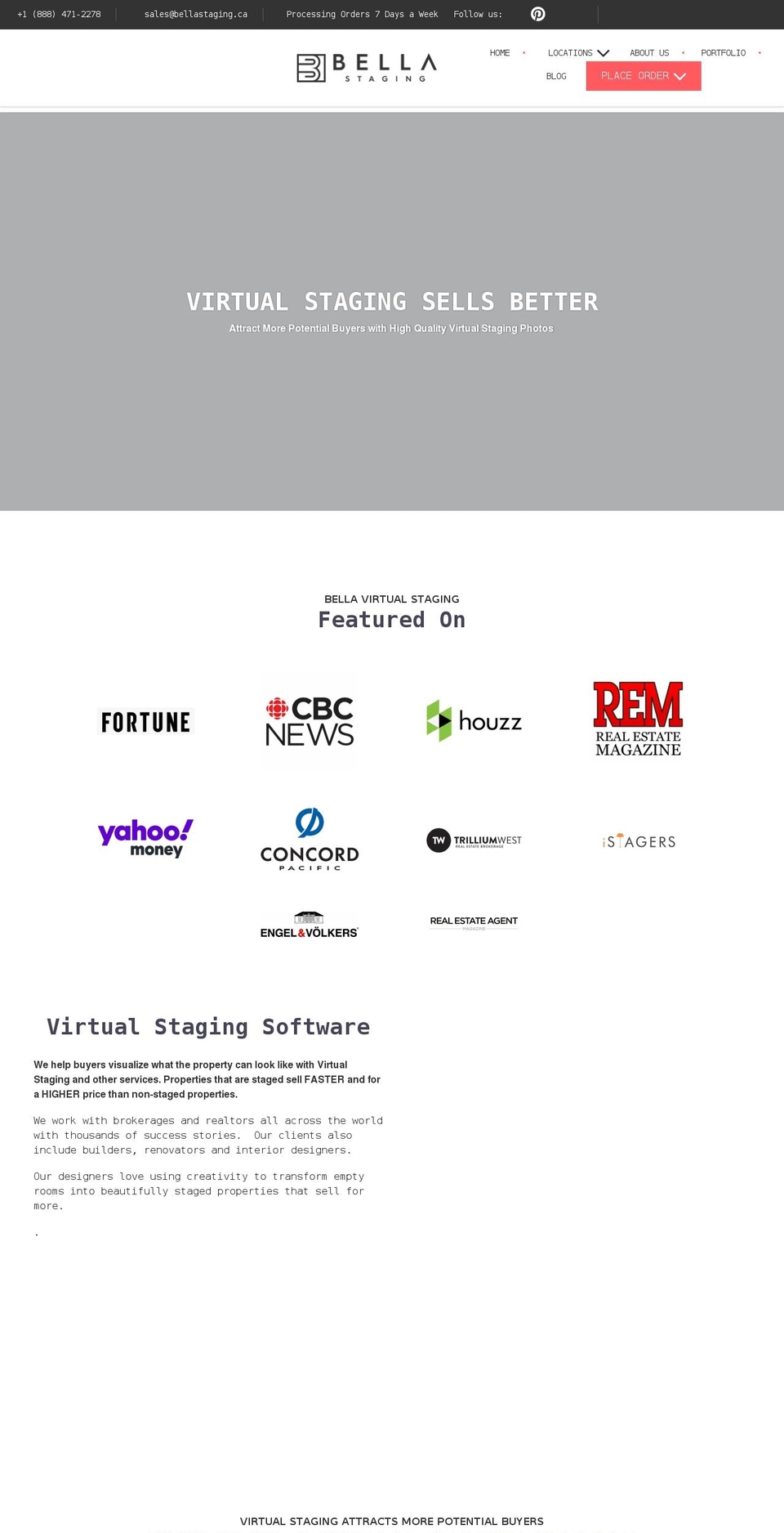 bellastaging.ca shopify website screenshot