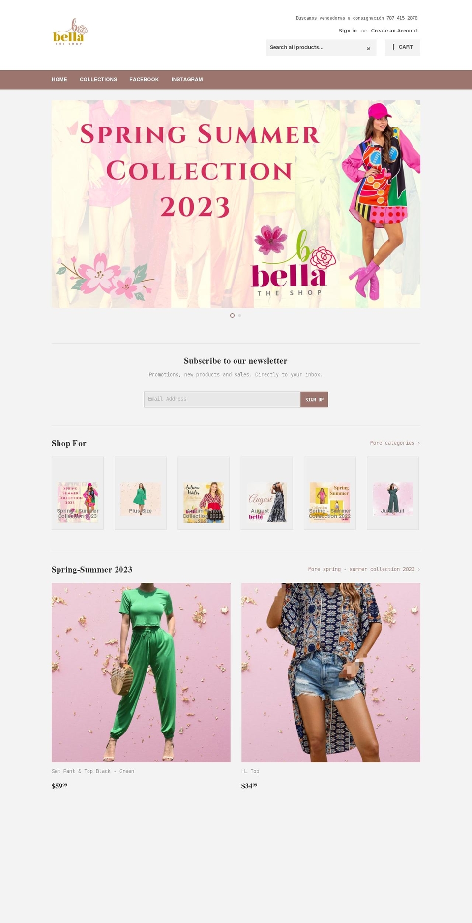 bellatheshop.com shopify website screenshot