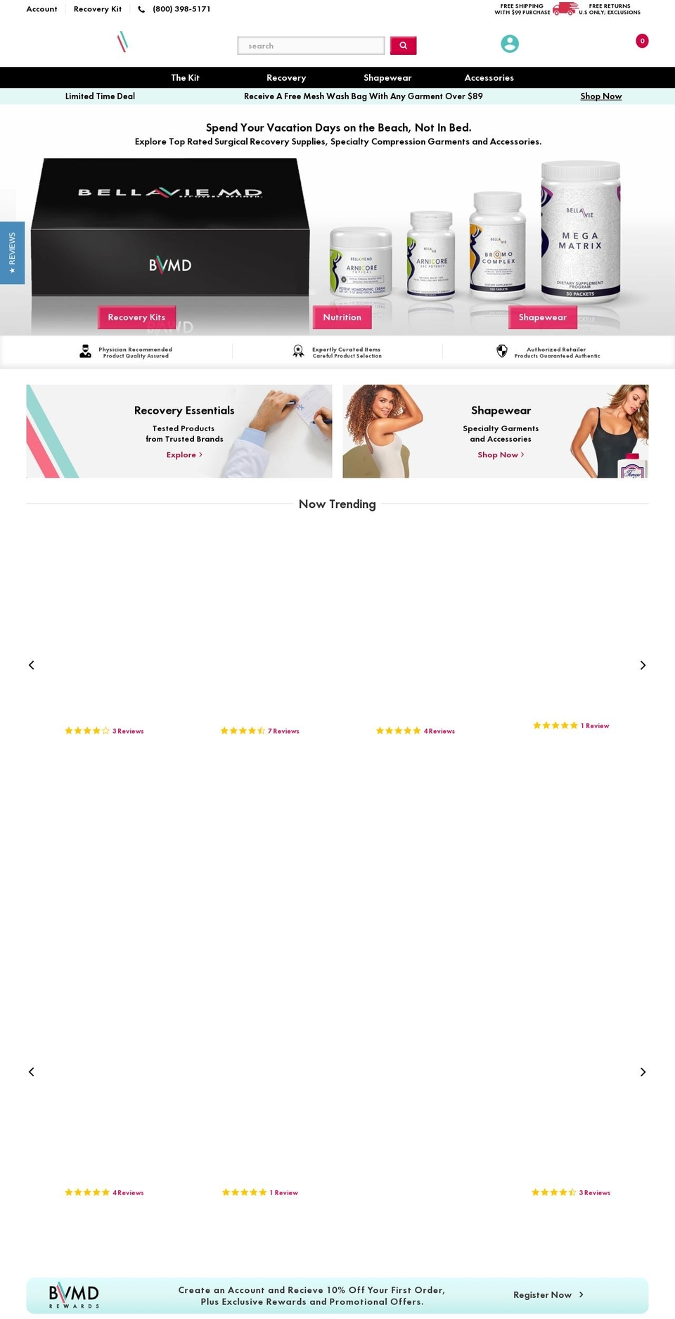 BVMD Live Shopify theme site example bellaviemd.com