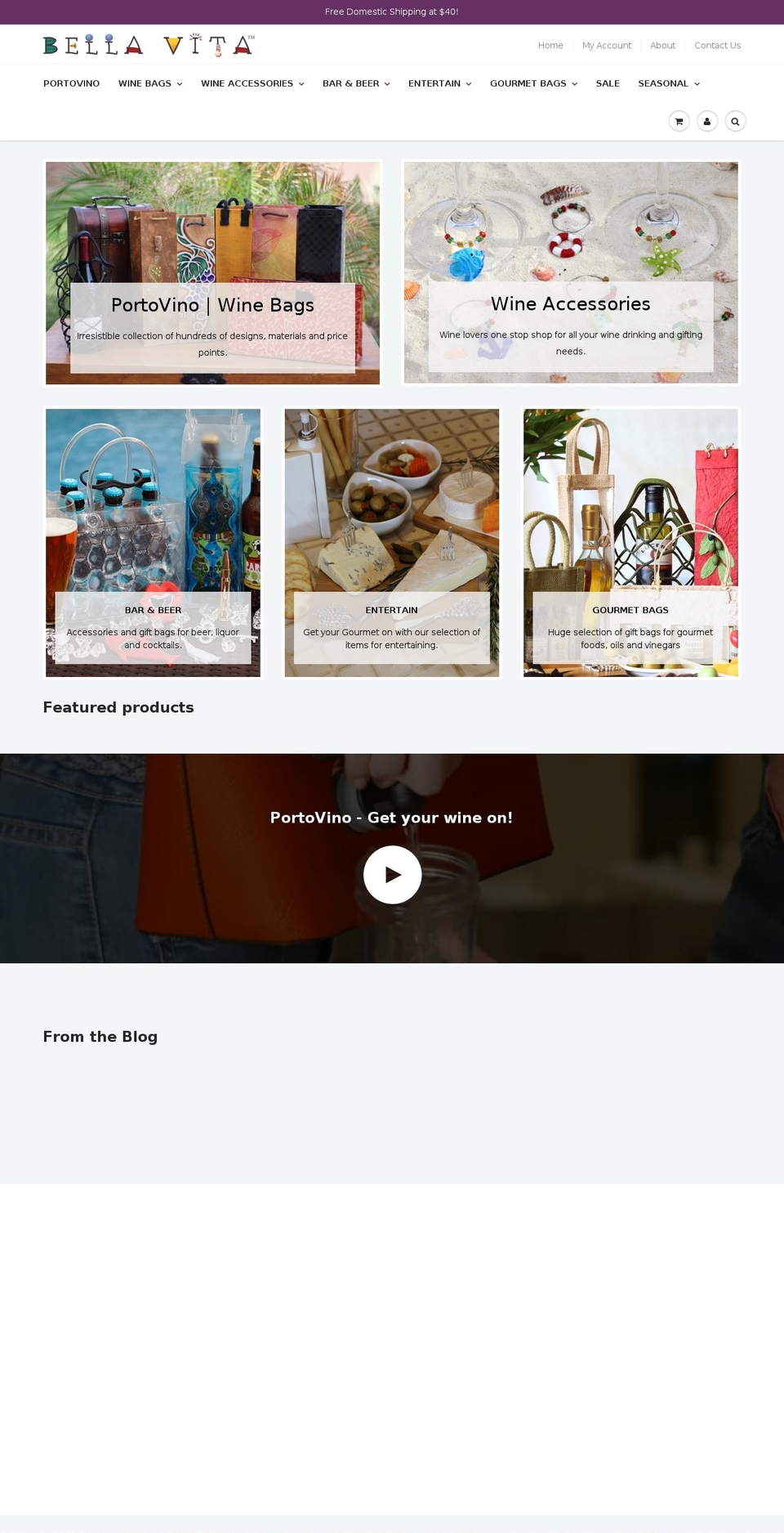 bellavitabags.com shopify website screenshot