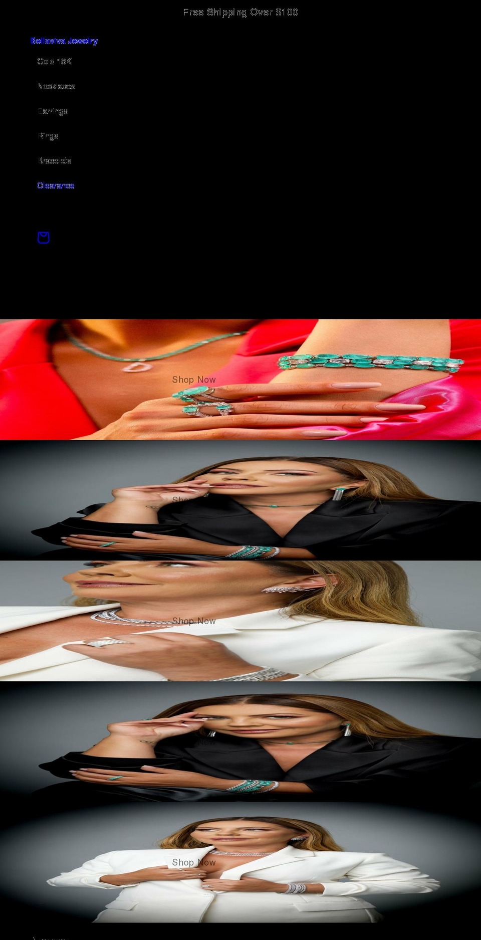 bellavivajewelry.com — Shopify storefront screenshot