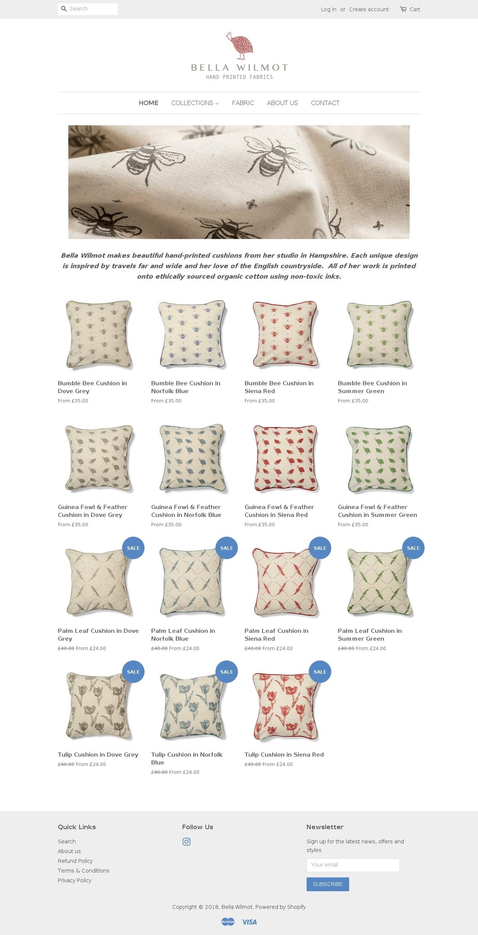 bellawilmot.com — Shopify storefront screenshot