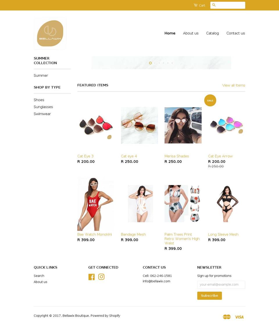 Fashion Shopify theme site example bellawix.com