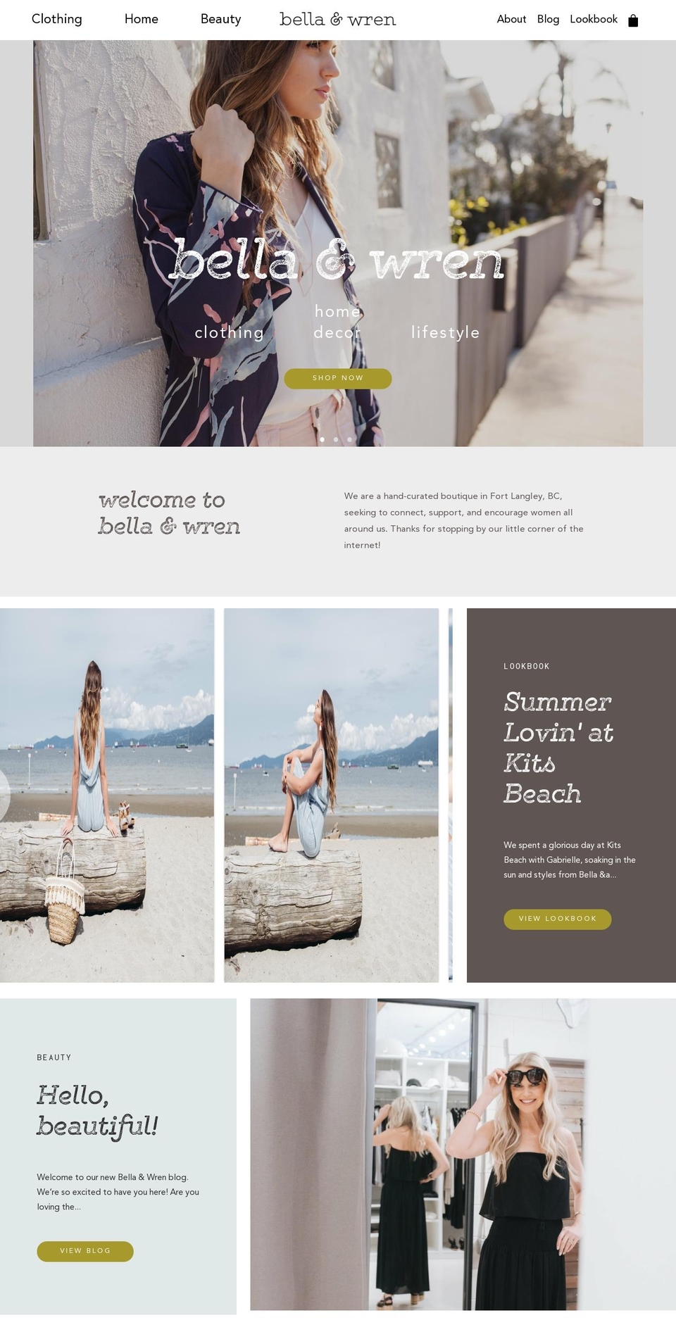 bellawrendesign.ca shopify website screenshot