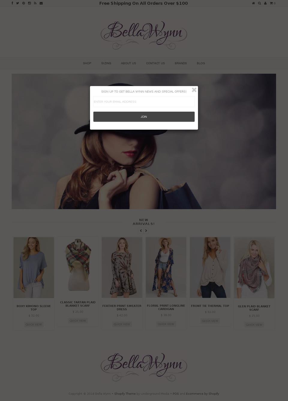 bellawynn.com — Shopify storefront screenshot