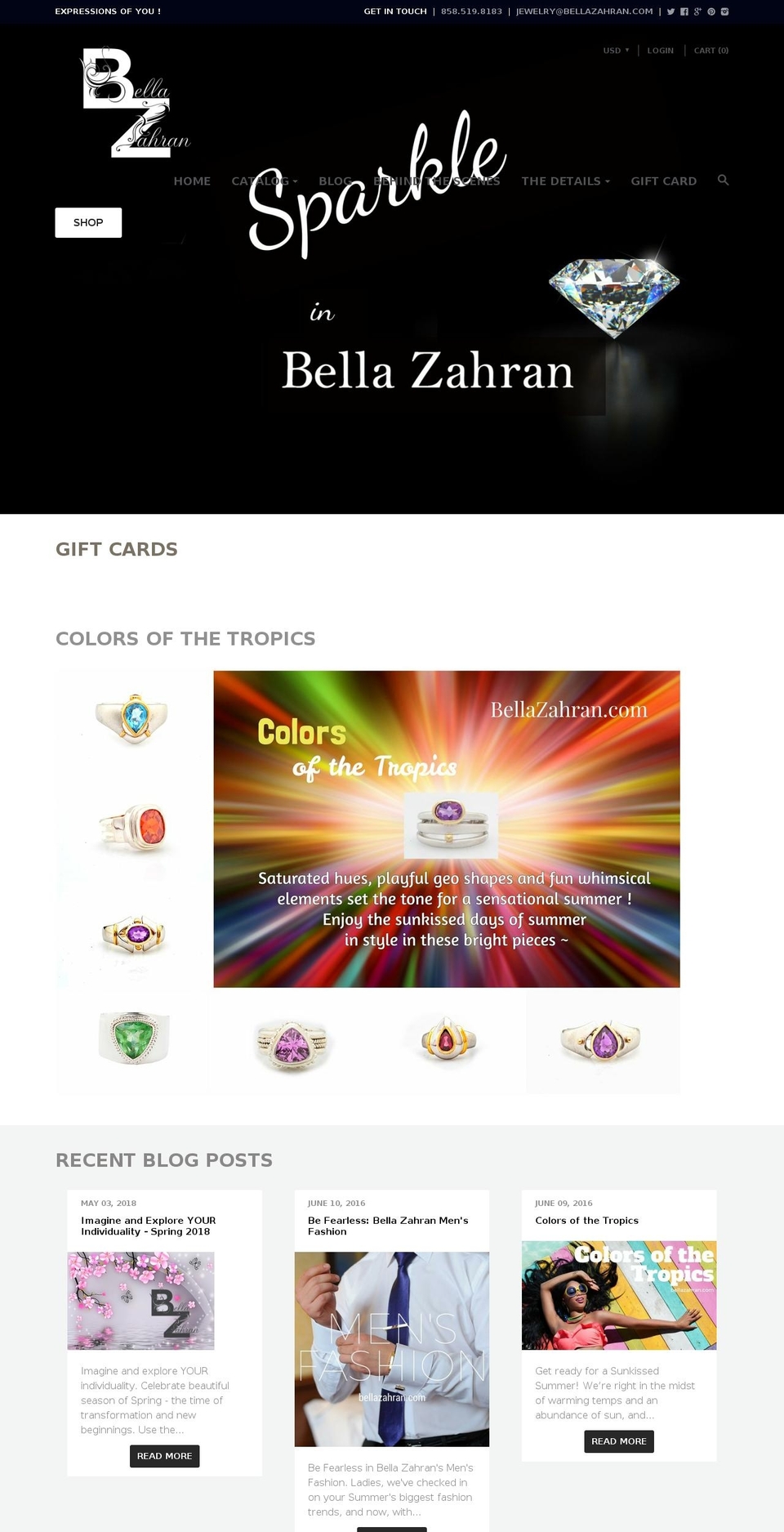 bellazahranjewelry.com — Shopify storefront screenshot