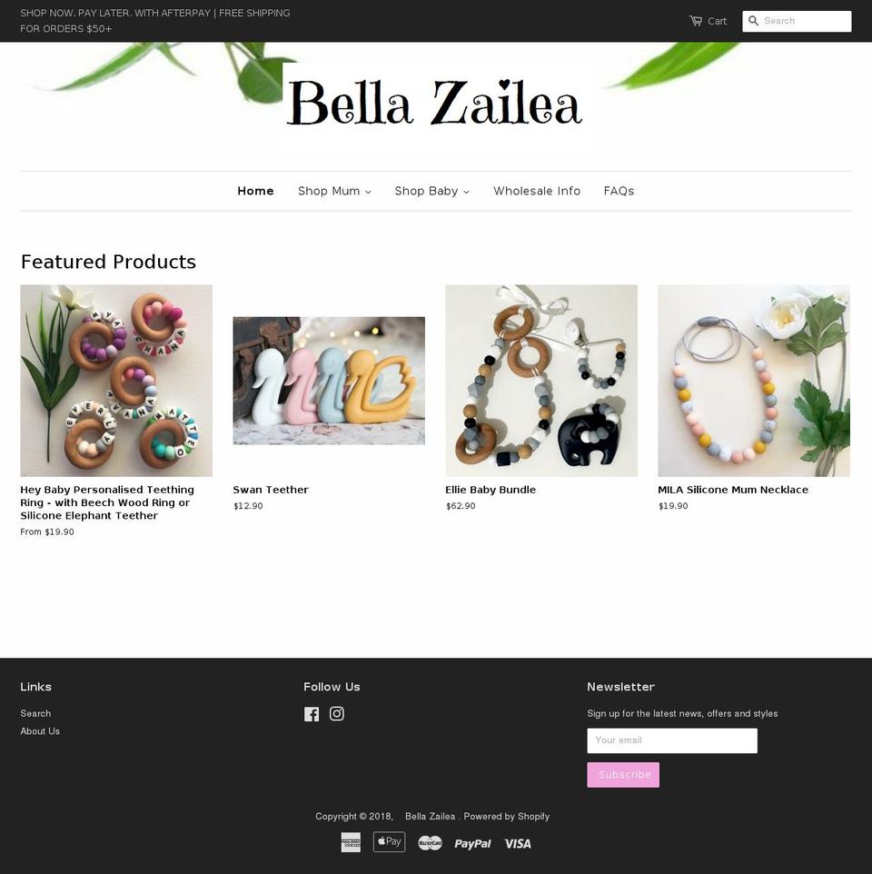 bellazailea.com — Shopify storefront screenshot