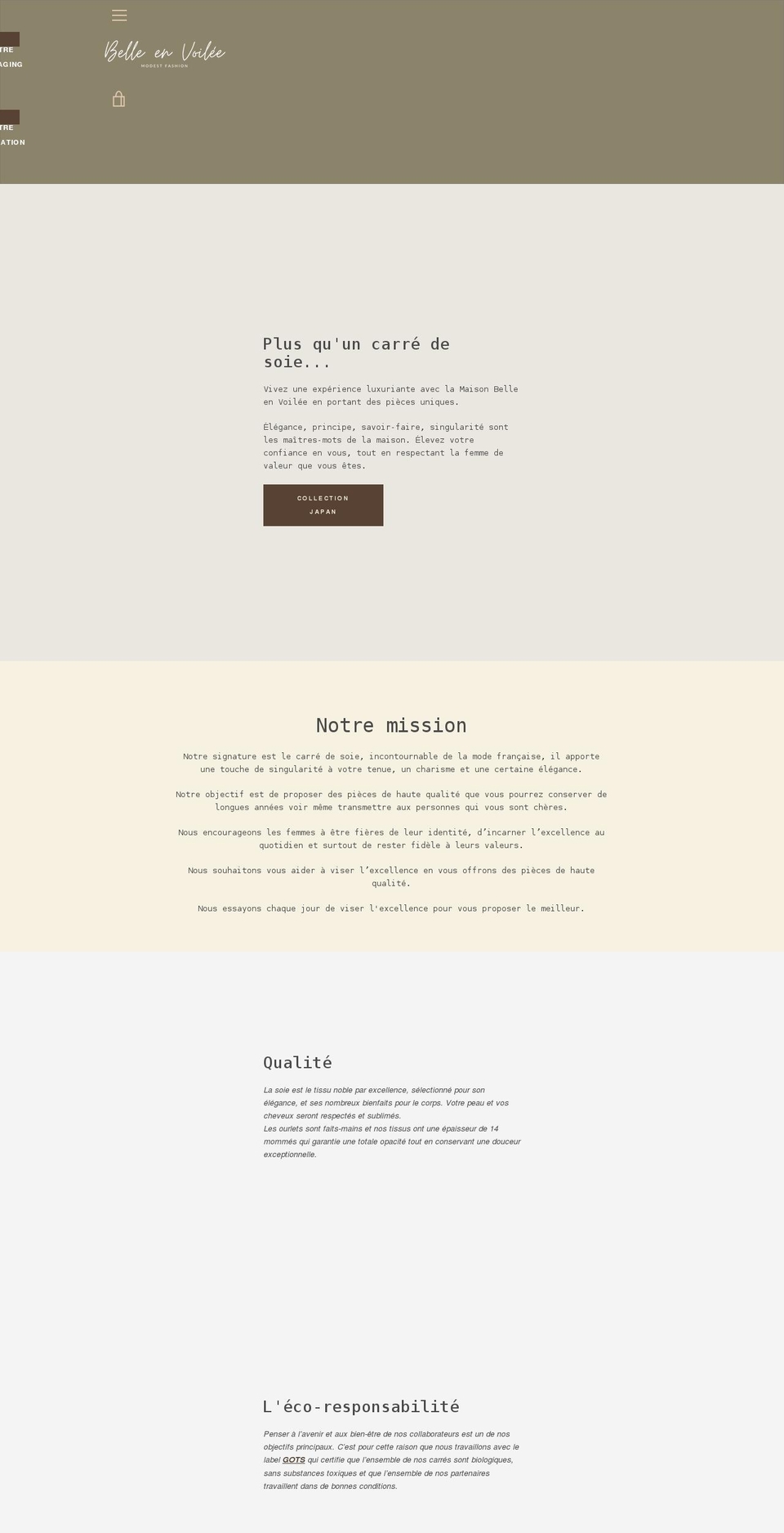 belle-en-voilee.com shopify website screenshot