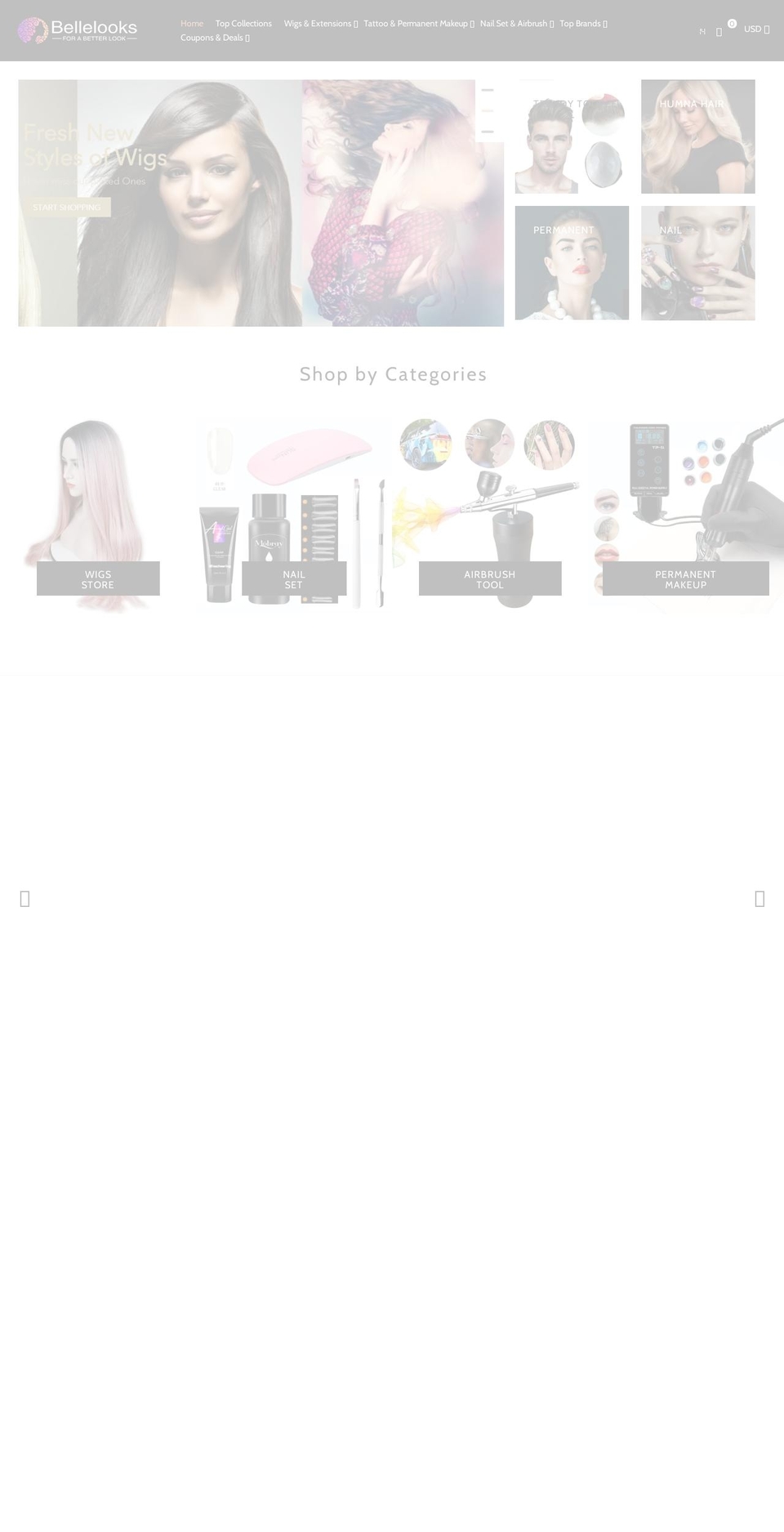 belle-looks.com shopify website screenshot