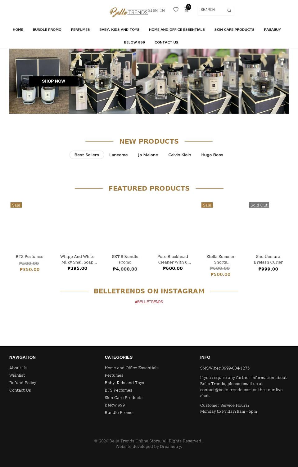 belle-trends.com shopify website screenshot