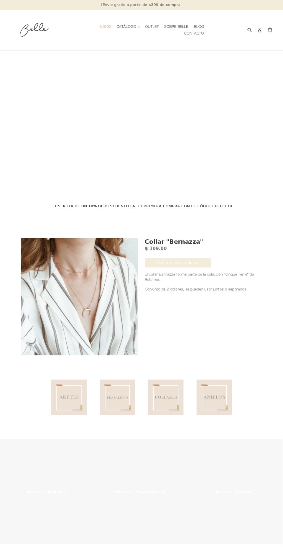 belle.mx shopify website screenshot