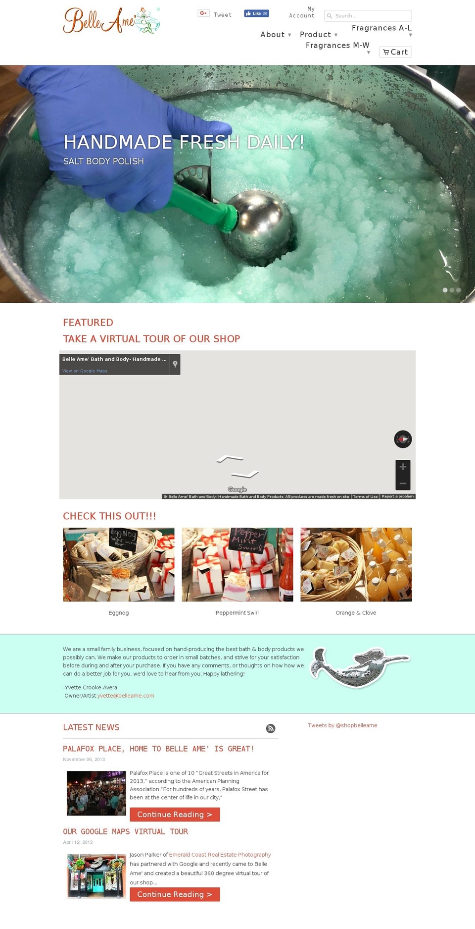 belleamebathandbody.com — Shopify storefront screenshot