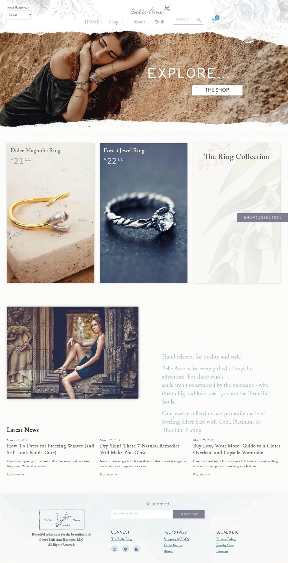 belleameboutique.com shopify website screenshot