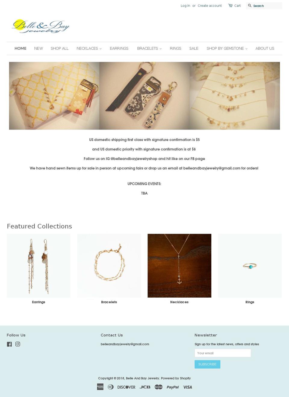belleandbayjewelry.com — Shopify storefront screenshot